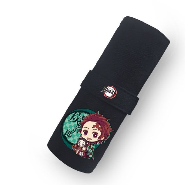 Anime Demon Slayer Roll Shape Pencil Case Tanjirou Zenitsu Giyu Pen Box Wallet