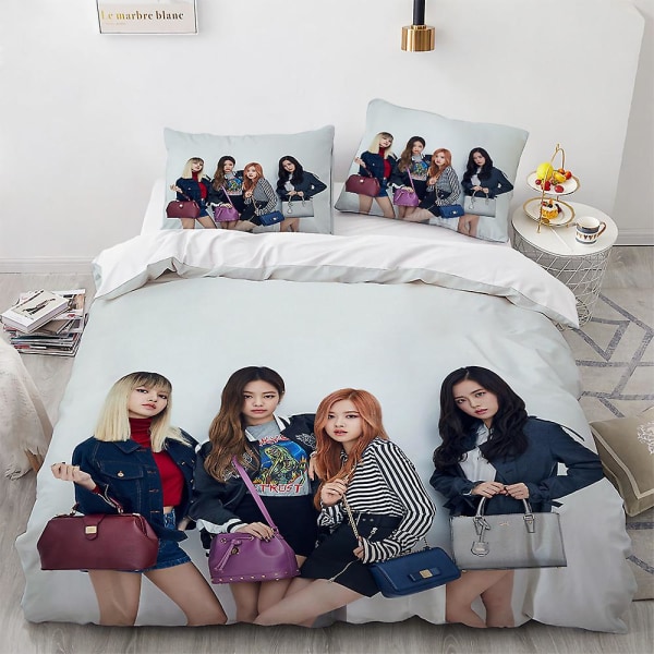 Blackpink-8# Blackpink3d Digitaltryck Tredelad Överdragsark Kuddfodral Sängkläder