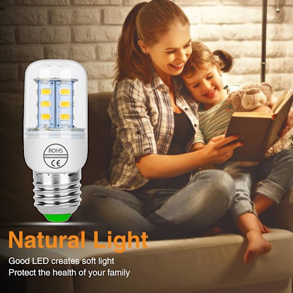 Superlys og effektiv LED-pære E27 Cri 70+ 3000k/6500k Majslampe til hjemmebrug - 3 stk.