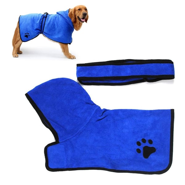 Hund-badhandduk, superabsorberande och snabbtorkande mikrofiber-hund-badhandduk med justerbar cap Badhandduk för katt och hund