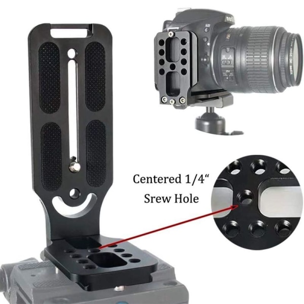Universal L-vinkel L-plade til kameraer, med stativgevind og kompatibel
