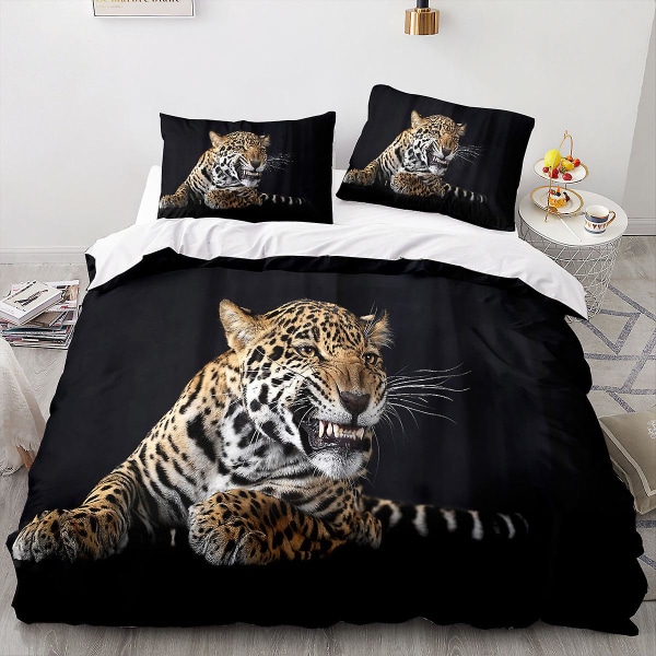 Tiger 08 # 3d Hemtextil Sängkläder 3d Tiger Animal Print Quilt Cover Sheet Set med tre
