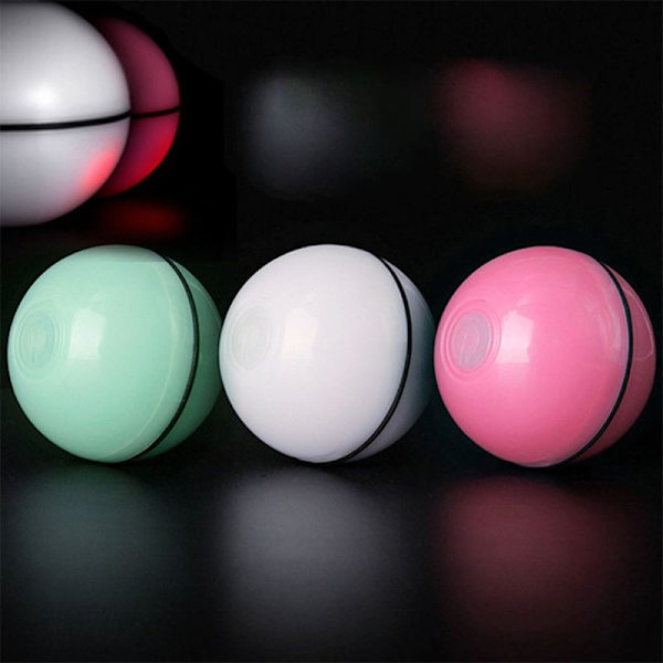 Elektrisk interaktiv kattleksak boll, USB vit