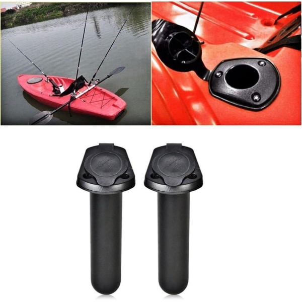 Sett med 2 stk. Flush Recessed Fiske Stang Holder med Pakning Sump Cap Deksel Cap for Kajakk Båter