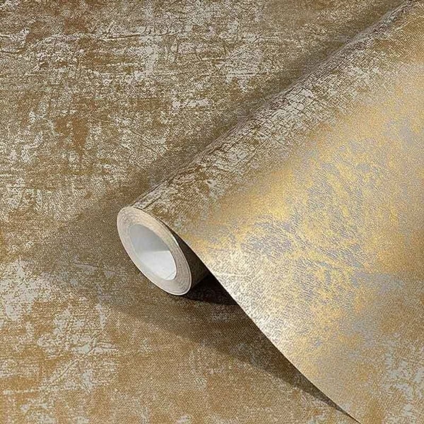 Glatt vaskbart non-woven tapet taupe gull kobber 10,0x0,53 m høykvalitets utførelse