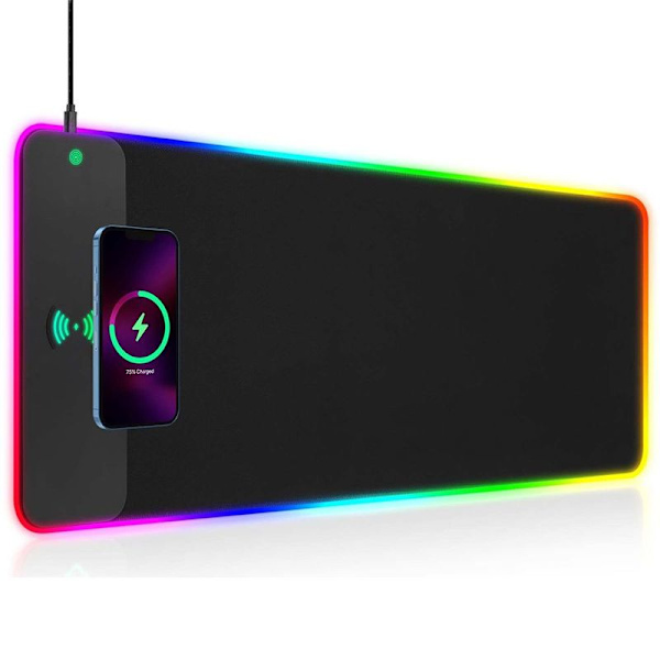 GIM RGB Gaming Musemåtte 10W Musepad LED 800x300x4mm 14 lystilstande med 10W