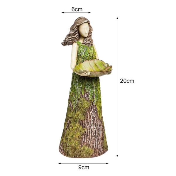 Multifunksjonell Fairy Statue Anti-fade Resin Crafts 2-i-1 Fairy Feeding Garden Supplies