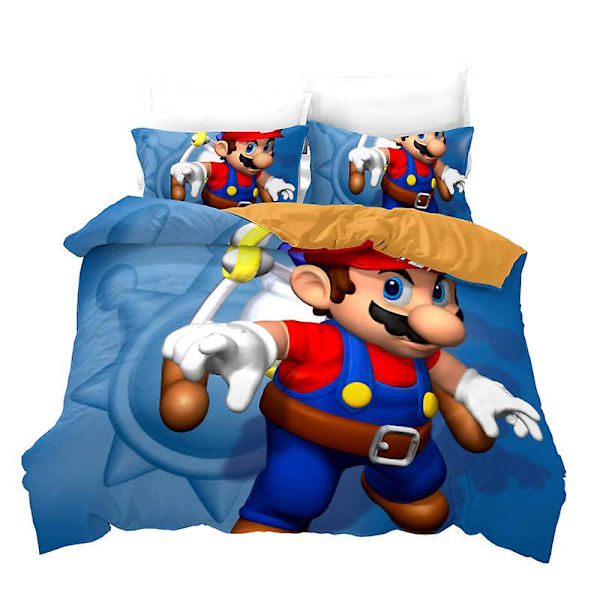 Mario 10 # Hjemmetekstil Mario Dynebetræk Digital Tryk Tredelt Sæt 3d