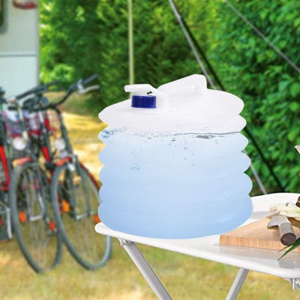 Sammenleggbar vanntank med kran - 15 L bærbar flaske - Perfekt for camping