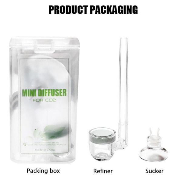 Akvarium CO2-diffusor 2 i 1 med integrert bobleteller L