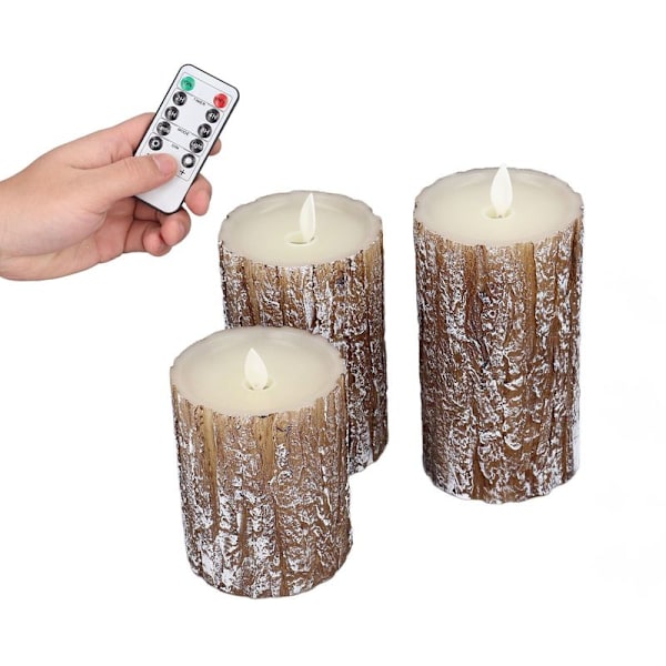 3-pack LED-ljus i form av tall med dimbar fjärrkontroll och varmt sken