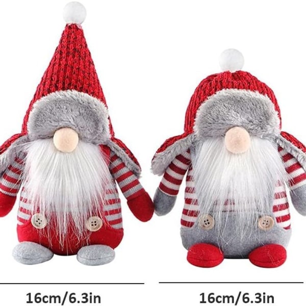 Joulutonttu, nukkekoristeet punaisella ruotsalaisella hatulla, joulupukki, pohjoismainen