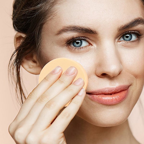 12 stk runde sminke svamper med luftputepudderpuff, sminkepuff for foundation, concealer