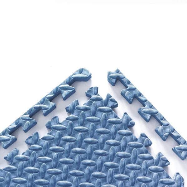 Skumlegemåtte - Bløde EVA Puslespilsmåtter til Børn, Sammenlåsende Legemåtter til Gulvet i Skum, 16-pak. 30*30*1.0 (16 stykker) Bai Qing White+Blue