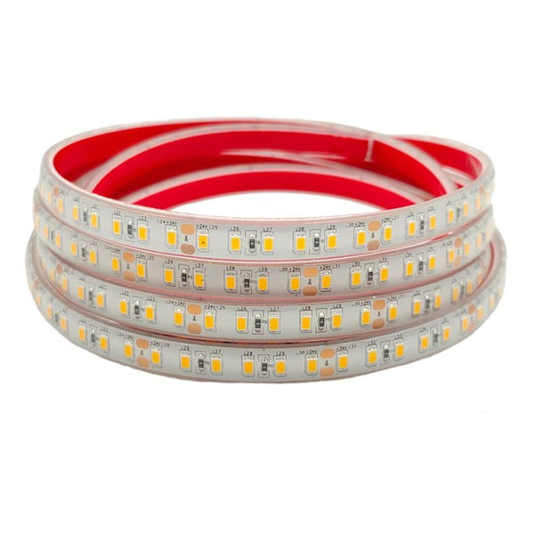 24V varmvit LED-remsa 3000K 5m*8mm Vattentät dubbel rad IP67 LED 28