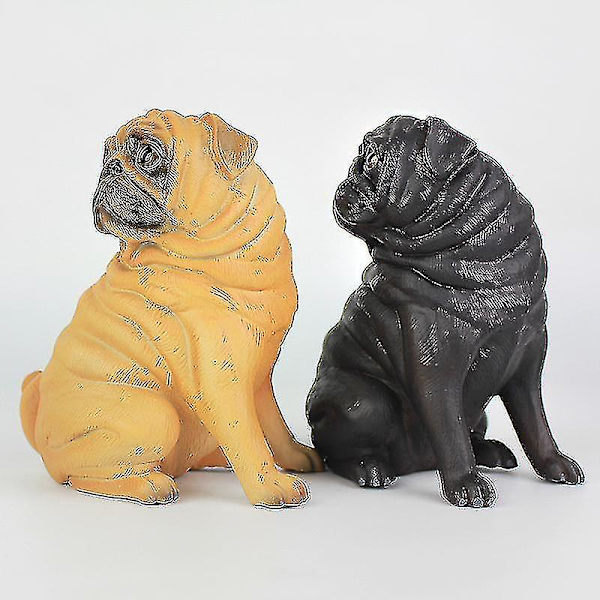 Realistisk Genanvendelig Plast Kunstig Mops Hund Model Statue Sød Til Hjemmet Kontor Dekoration Samleobjekt