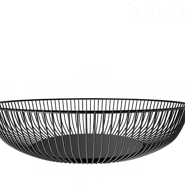 Fruktbolle Svart Metall Fruktkorg Svart Rund Trådkorg Fruktkorgar Brödkorg