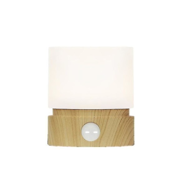 Nattlys Timer, Soverom Senge Lampe, Skrivebordslampe, Søvnhjelp Lys, Nattlys, Tregryn, Led Oppladbar Lys, Dempbar, Batteridrevet [klasse