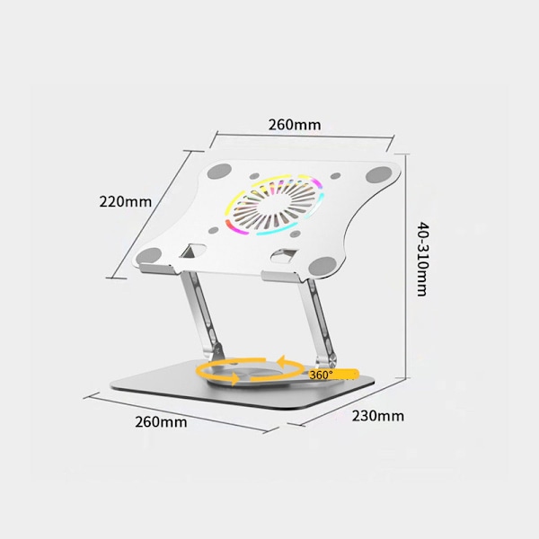 Laptop-stativ i aluminiumlegering: løftbar, sammenleggbar, roterbar og varmespredende