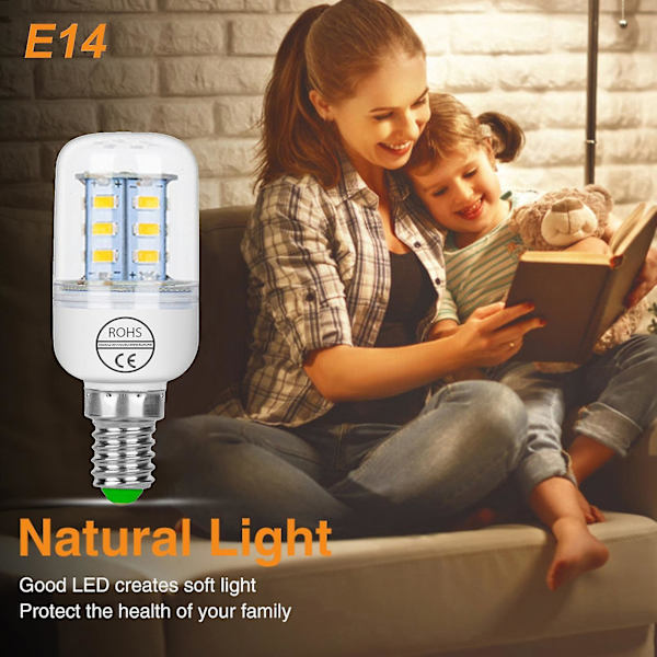 Led-maissilamppu, korkea kirkkaus 3000k/6500k E14 Cri 70+ välkkymätön keittiön valopolttimo - 3 kpl