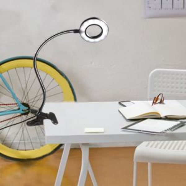 Trådløs oppladbar USB LED-bordlampe - svart berøringsleselampe med 3 lysmoduser