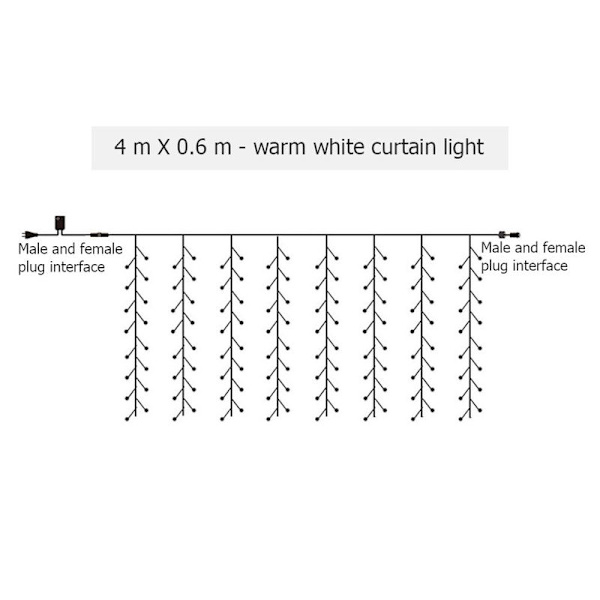 Jule LED gardin istap dryp lys 220V LED fest