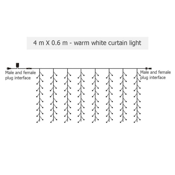 Jule LED-gardin istapp-lys 220V LED-fest