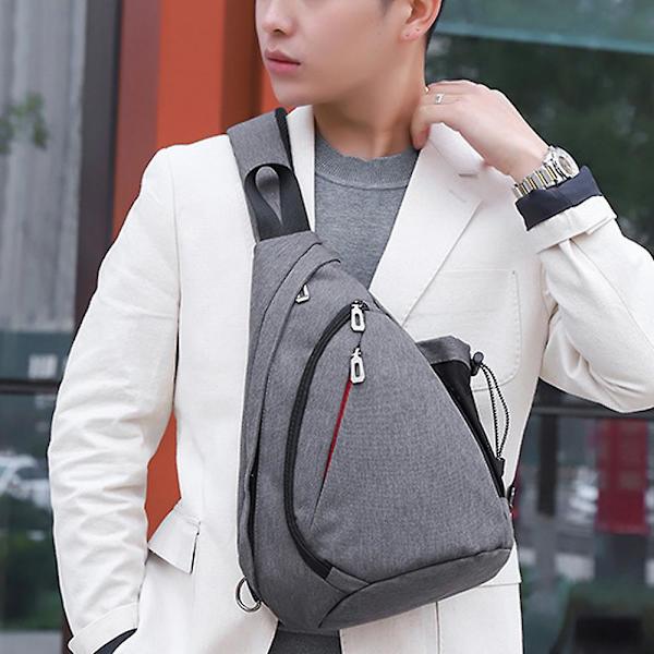 Ny mænds tætsiddende simple brysttaske fritid og sport multifunktionel crossbody taske