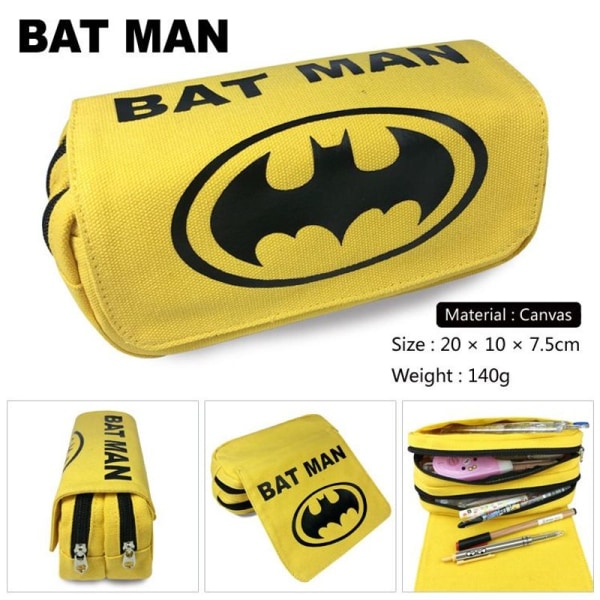 Creative Batman case lasten kynälaatikko paperitavara lompakko penaalit keltainen