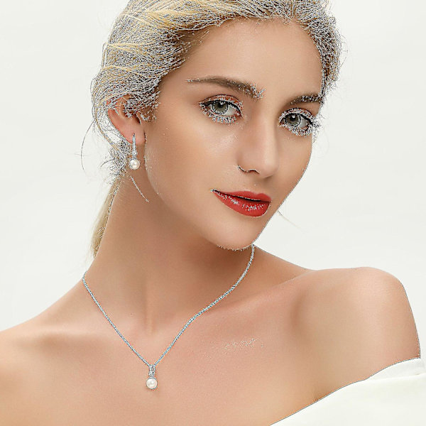 Perleøreringe, 925 Sterling Sølv Fødselssten 8mm Sort/hvid Perle Leverback Drop Øreringe, Smykker Til Kvinder