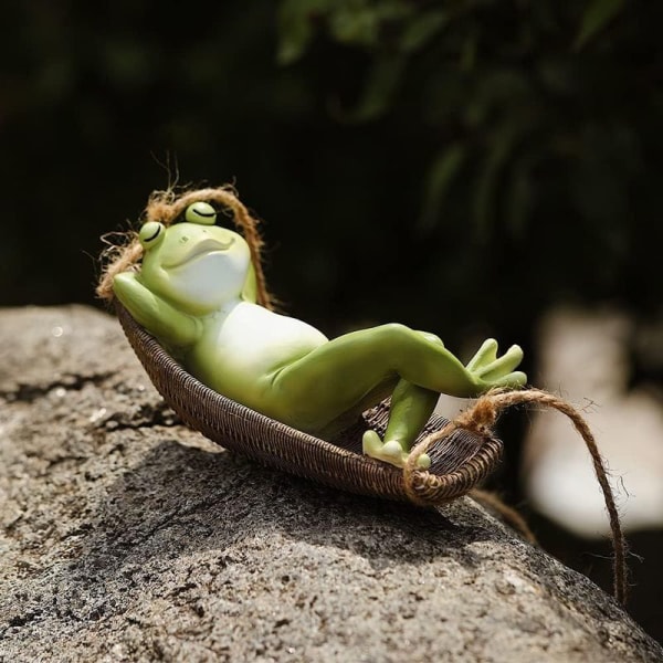 Hammock Frog Decoration Creative Garden Statue Sculptures