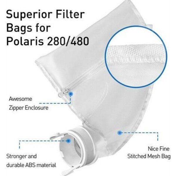 Allaspuhdistajan Pussit, Allasrobotin Pussit, Nylon Pussin Vaihto Polaris 280&480 Yleispussi 280/480 Polaris Vaihtopussit???2kpl
