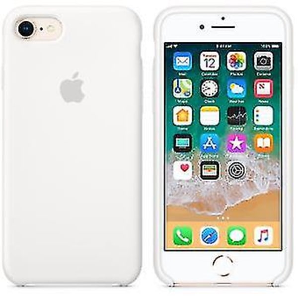 Hvit Apple silikondeksel for iPhone 7, 8 og SE2nd