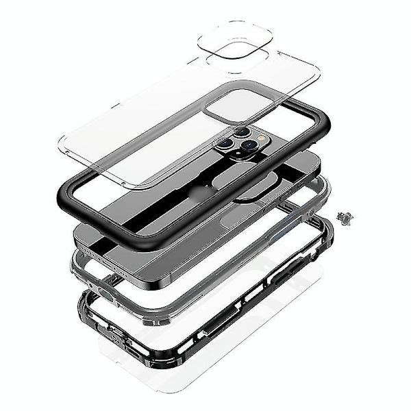 Vanntett fulldekkende PC + TPU-telefondeksel til iPhone 12 Pro Max