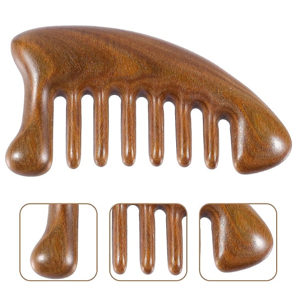 Massage Meridian Tree Comb Antistatisk Tree Wide Tooth Comb Sandeltræ Hovedbundsterapi Massage Øre Kam Øre Massager Kam Hoved Massage Også?