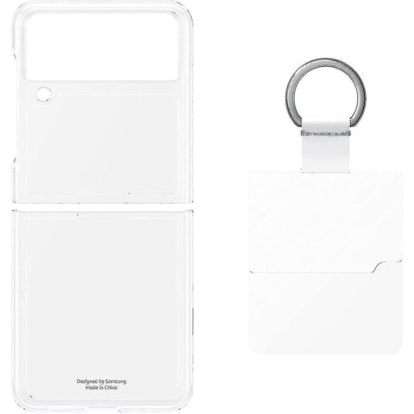 Gjennomsiktig beskyttelsesveske kompatibel med Galaxy Z Flip 3 med ring-transparent