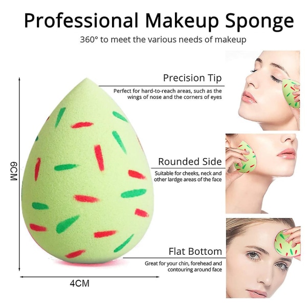 Makeup Sponge, Foundation Fusion Beauty Sponge And Leaf Model, 5 stk