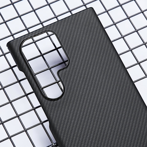 For Samsung Galaxy S24 Ultra Case 600d Fine Texture Aramid Fiber Slim telefondeksel, svart