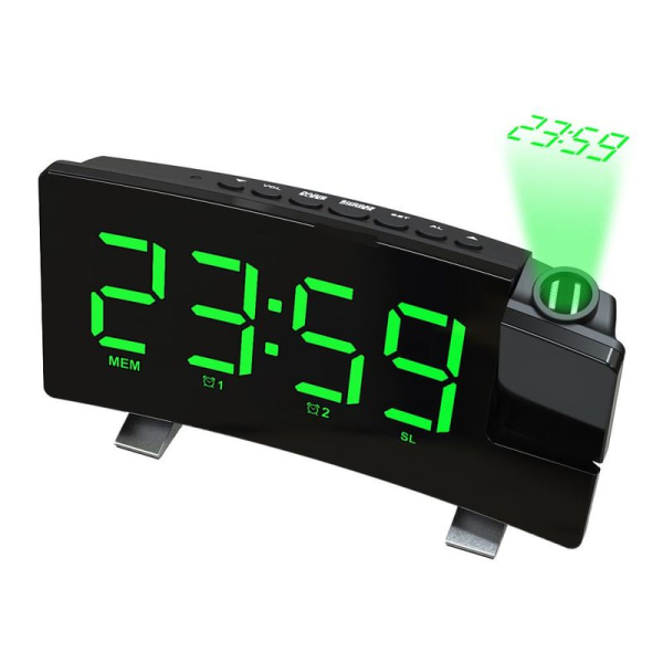Projektionsväckarklocka för barnrum, digital väckarklocka grön
