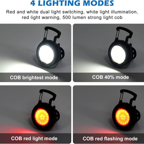 LED arbejdslys, 4 modes mini LED inspektionslys, 500 lumen