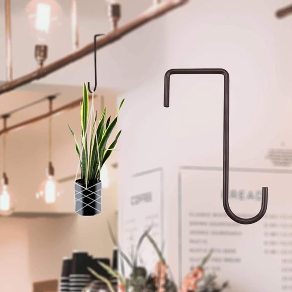 Pakke med 6 vinyl-hegnskroge til lysekroner, indendørs og udendørs planter og krukker, fuglefodere, havedekorationer