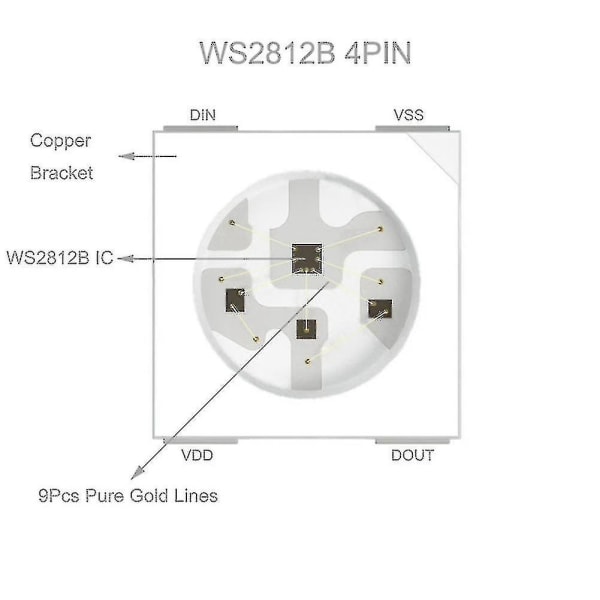 200 stk. Ws2812b 5050 Rgb Led Chips Individuelt Adresserbare Pixel Chips