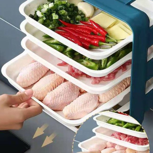 Wall mounted 6 tier vegetable prep plate organizer