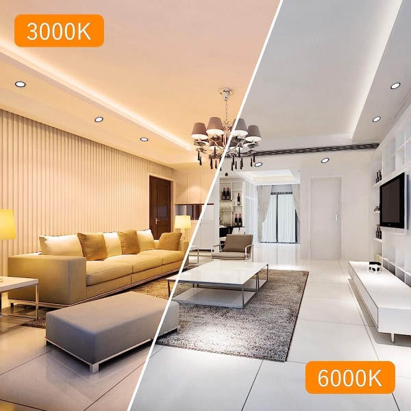 LED-downlight 12W varmvit 3000K infälld belysning 40° justerbar LED-takmontering