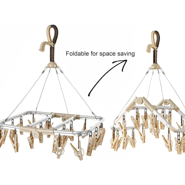 Sock Drying Rack 20 Pegs Anti-Rust Sock Dryer Sock Drying Rack Under Clothes