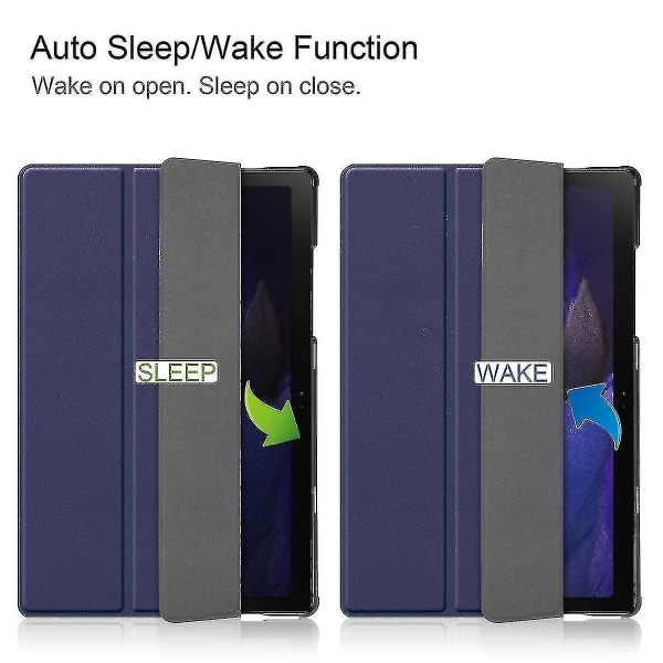 För Samsung Galaxy Tab A8 10,5" 2022-modeller (sm-x200/x205), cover, automatisk väckning/sömn, mörkblå