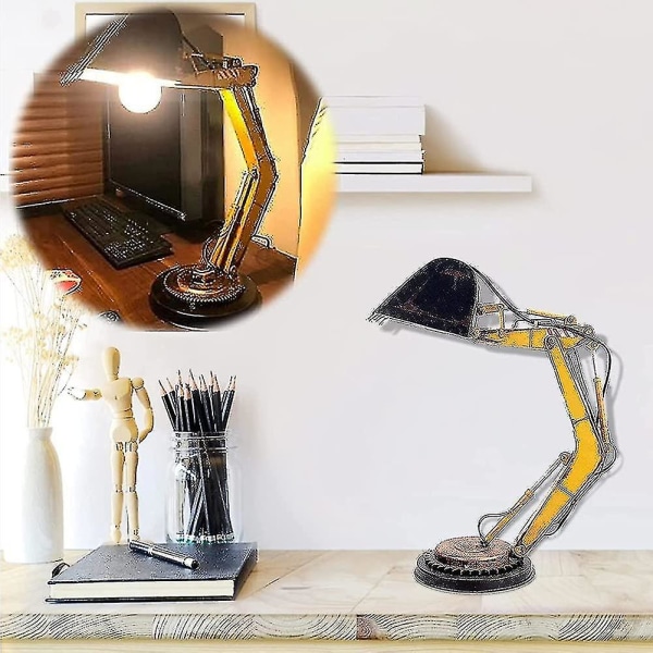 Digger Skrivebordslampe Bevegelig Bordlampe Led - Unik Gravemaskin Skrivebordslampe Dekorasjon, Industrial Style Ex