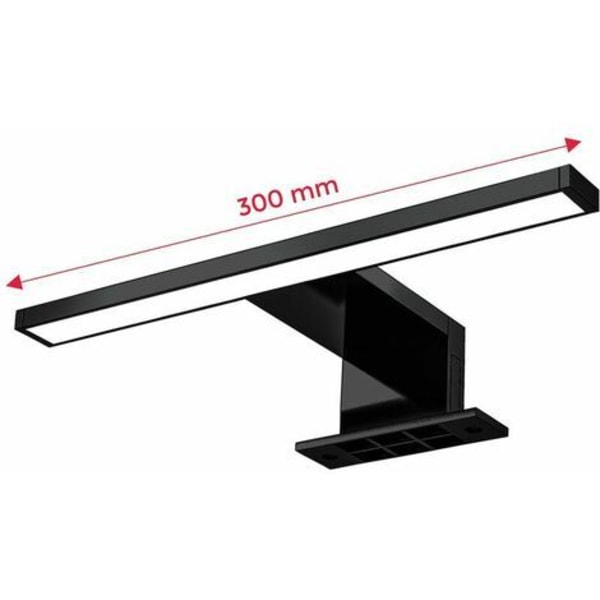 LED-spejlvæglampe, badeværelsesvæglampe, neutral hvid 4000K, 5W, 30 cm, matsort