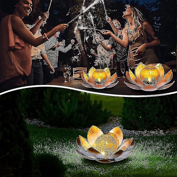 Solcelledrevet lotusblomstlys - Solcelledrevet LED-blomsterlys - Miljøvennlig hagedekor