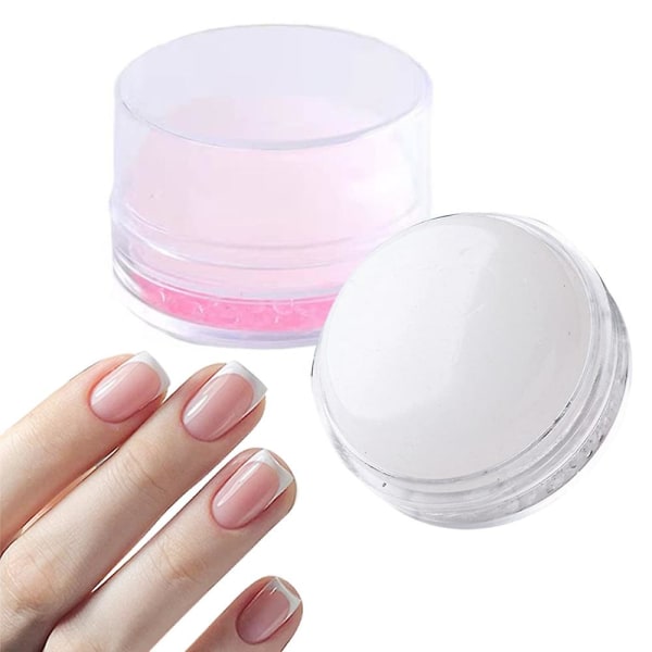 Sett med 2 neglestempler, silikon, 4,2 cm, transparent